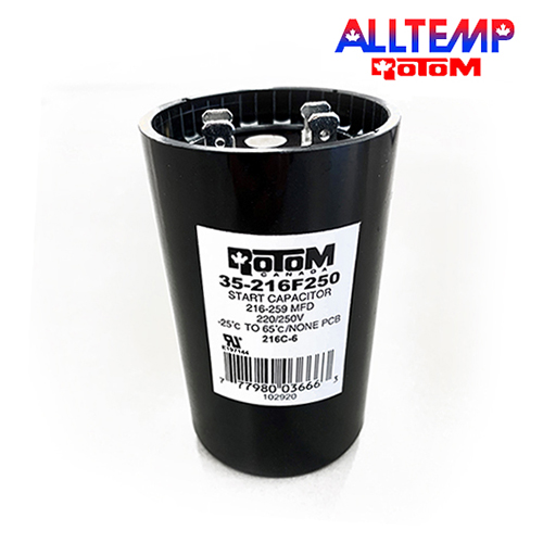 CAPACITOR START 216-259MFD@220/250 VOLTS