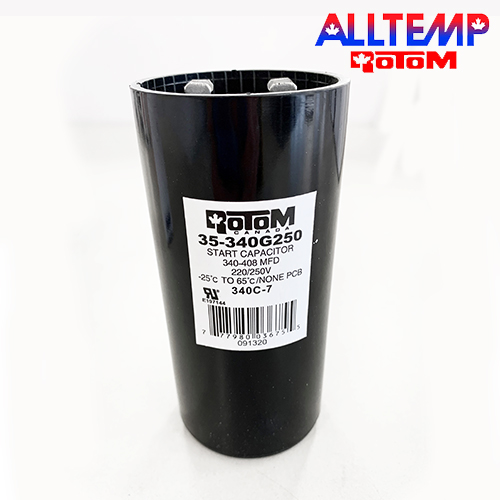 CAPACITOR START 340-408MFD@220/250 VOLTS