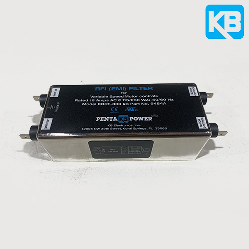 All controls KBRF-300B CE (class B) approved RFI filter, 16 amps, 115 / 230VAC, 50 / 60 Hz