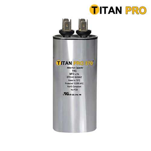 Image TITAN CAPACITOR RUN 30MFD@370V ROUND Diameter: 2 Height: 3-1/4